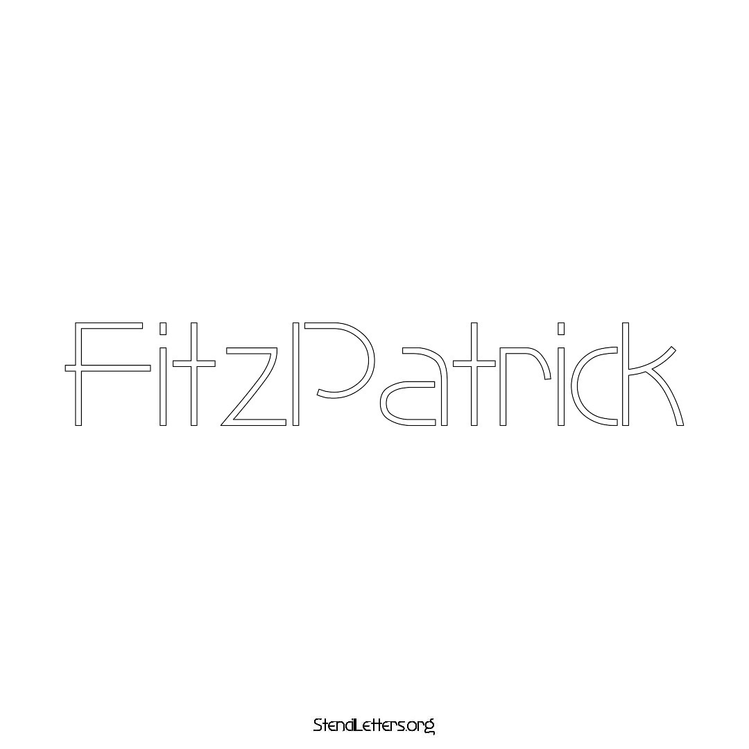 Fitzpatrick name stencil in Simple Elegant Lettering