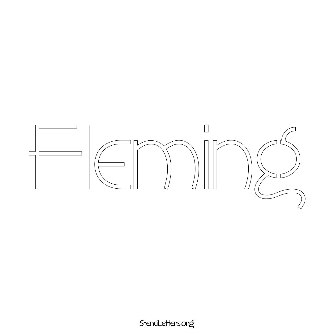 Fleming name stencil in Simple Elegant Lettering