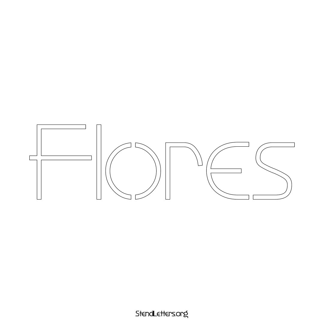 Flores name stencil in Simple Elegant Lettering