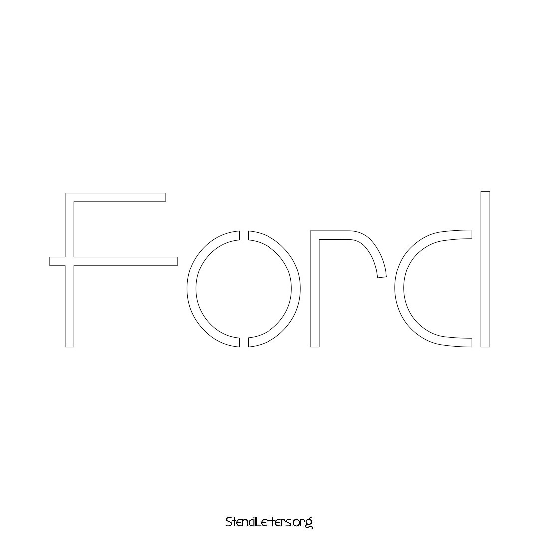 Ford name stencil in Simple Elegant Lettering