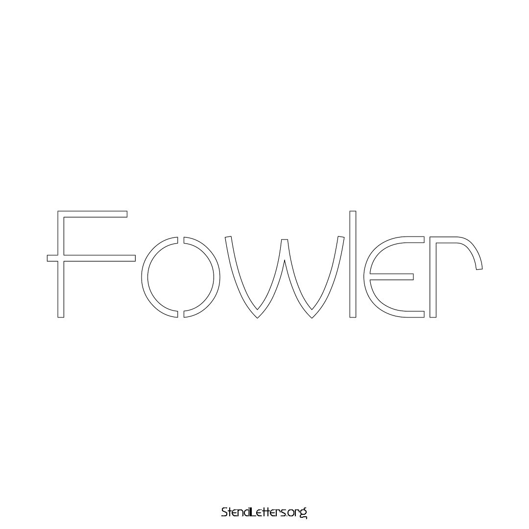 Fowler name stencil in Simple Elegant Lettering