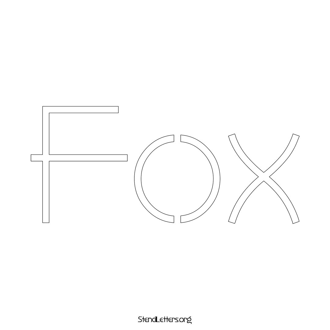 Fox name stencil in Simple Elegant Lettering