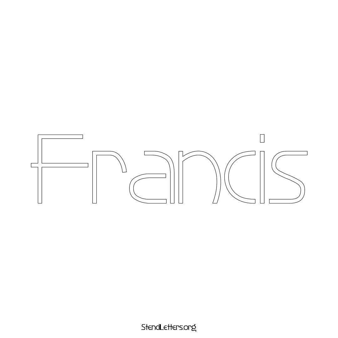 Francis name stencil in Simple Elegant Lettering