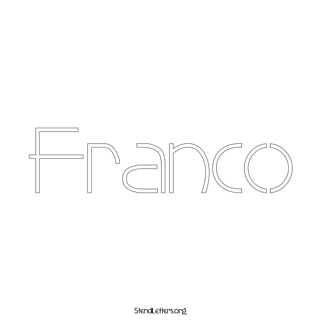 Franco name stencil in Simple Elegant Lettering