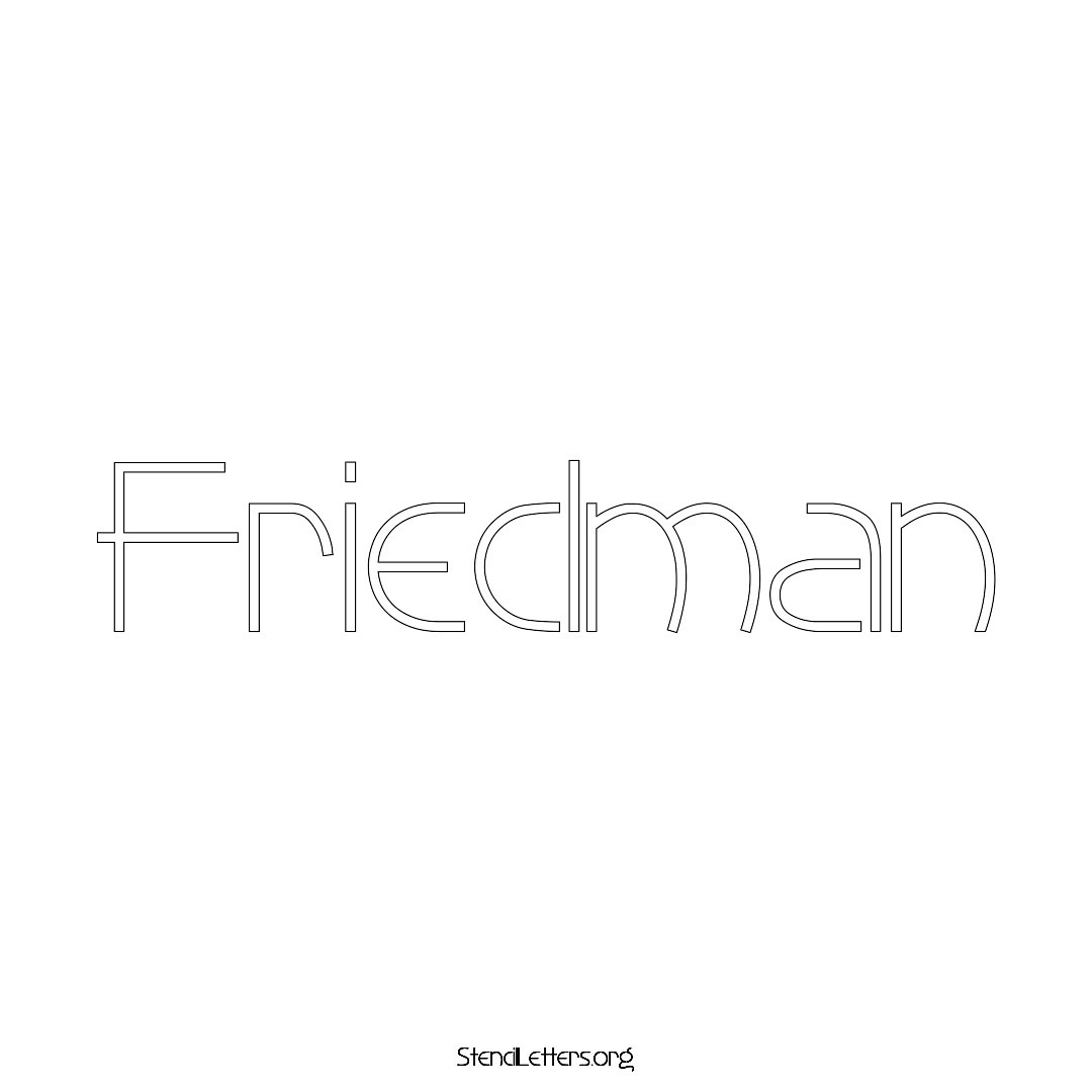 Friedman name stencil in Simple Elegant Lettering