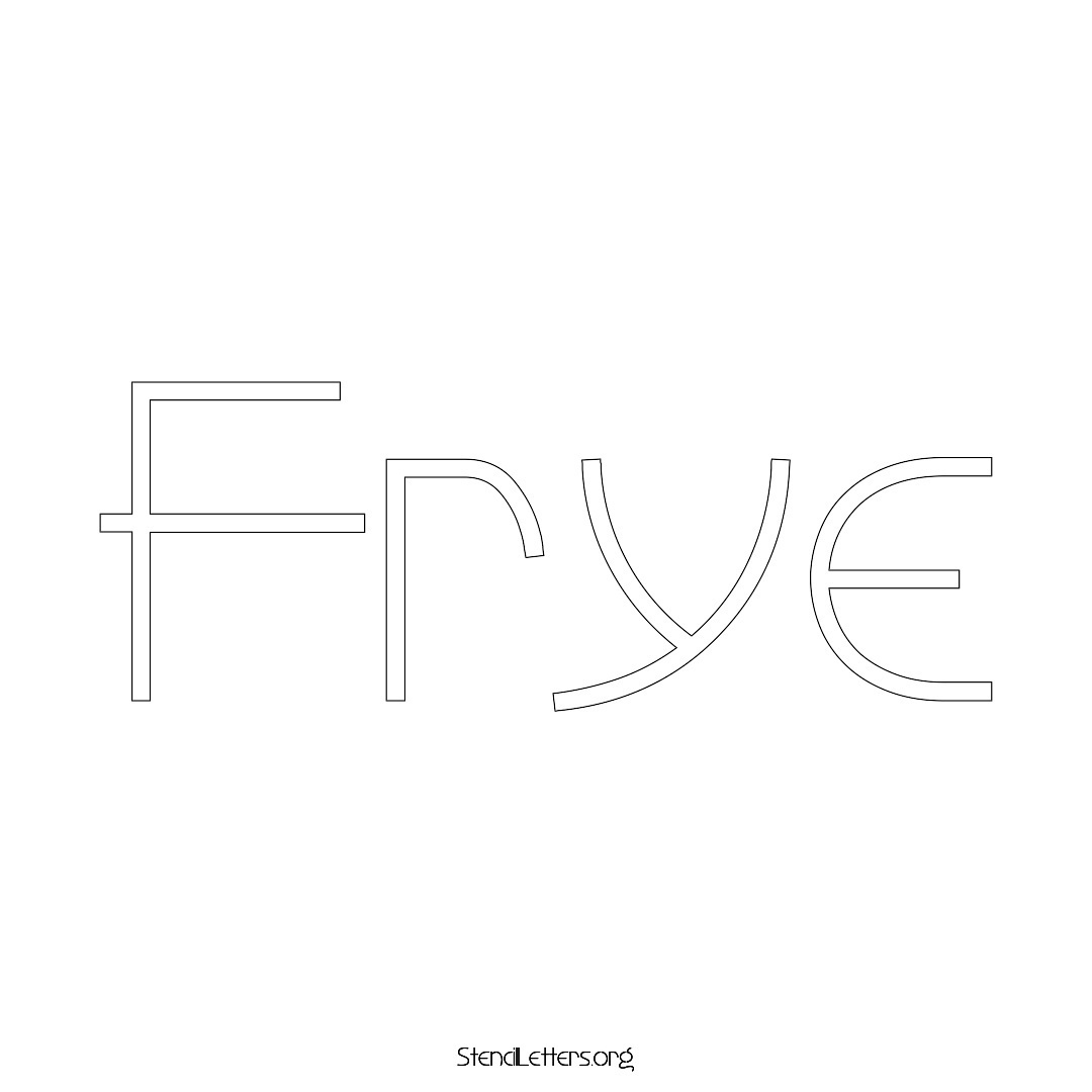 Frye name stencil in Simple Elegant Lettering