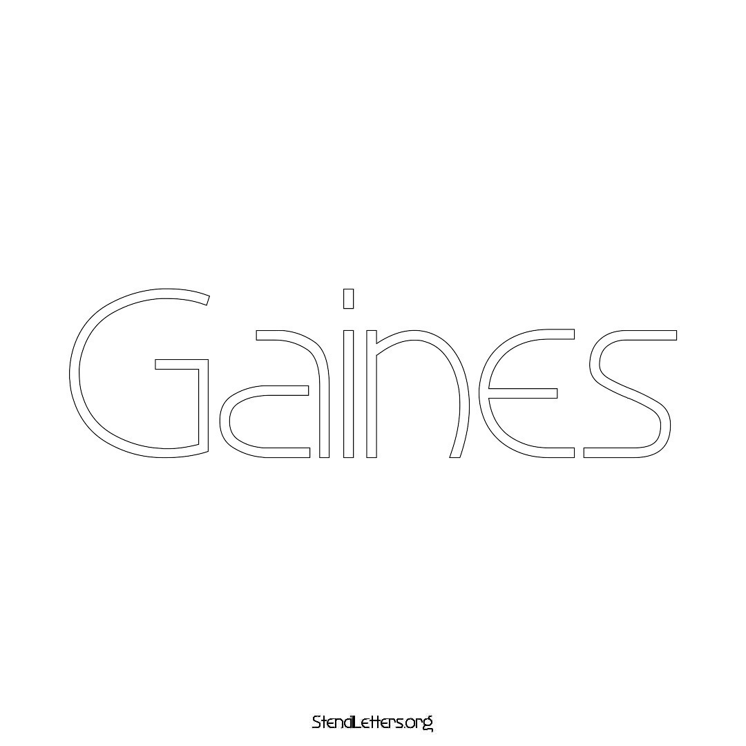 Gaines name stencil in Simple Elegant Lettering