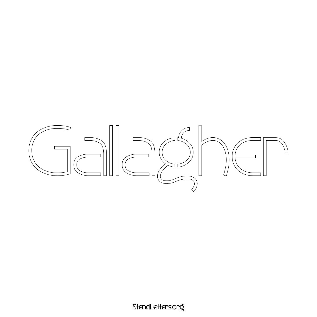 Gallagher name stencil in Simple Elegant Lettering