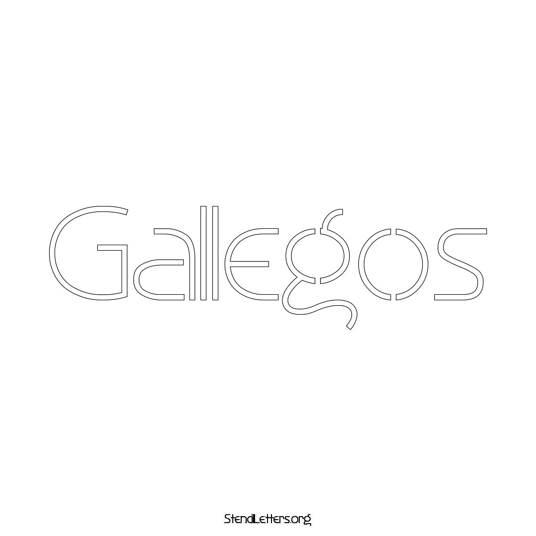 Gallegos name stencil in Simple Elegant Lettering