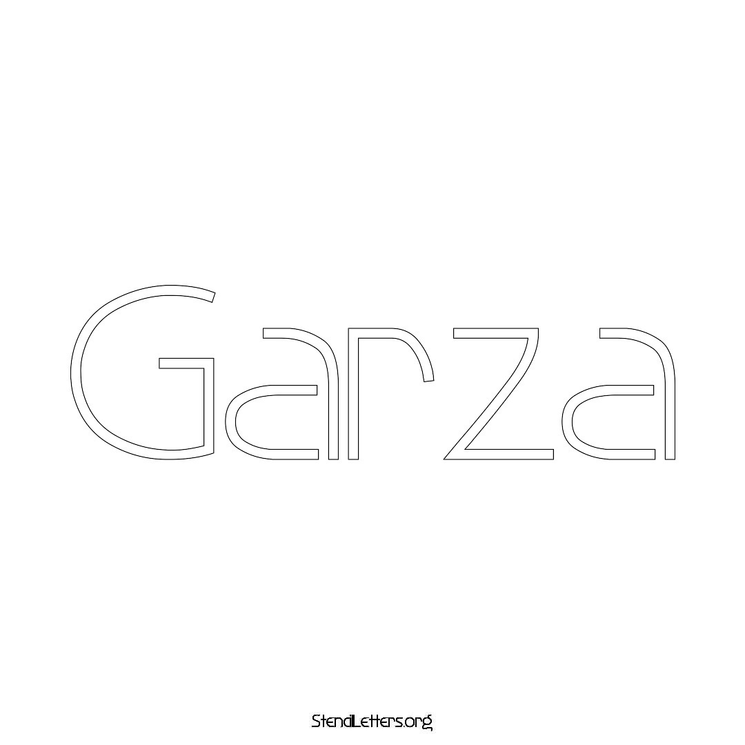 Garza name stencil in Simple Elegant Lettering