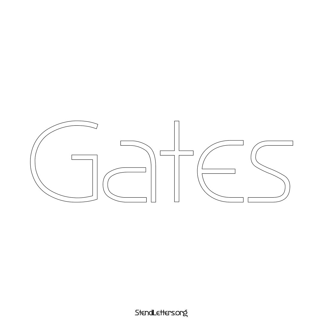 Gates name stencil in Simple Elegant Lettering