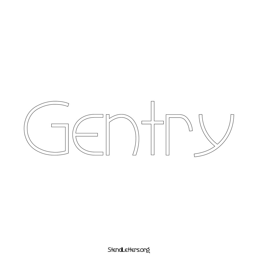 Gentry name stencil in Simple Elegant Lettering