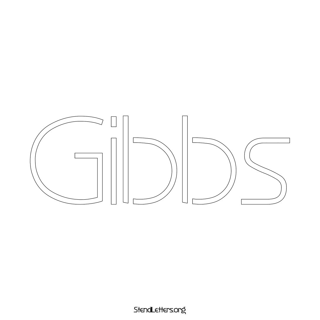 Gibbs name stencil in Simple Elegant Lettering