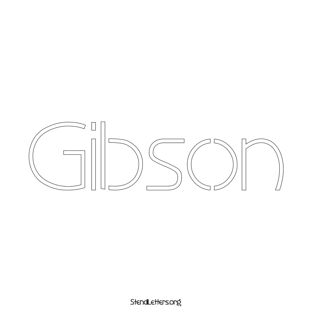 Gibson name stencil in Simple Elegant Lettering