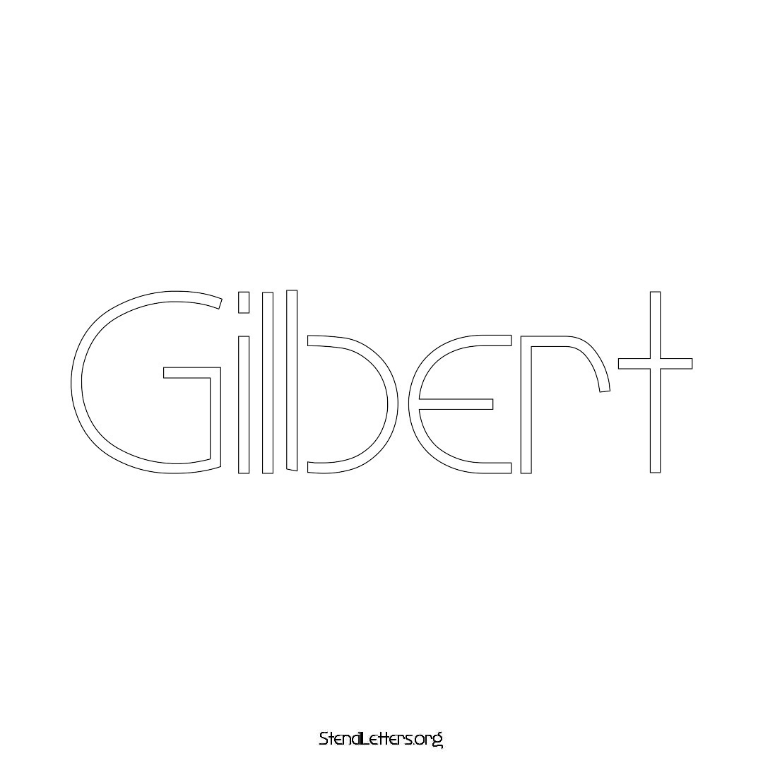 Gilbert name stencil in Simple Elegant Lettering