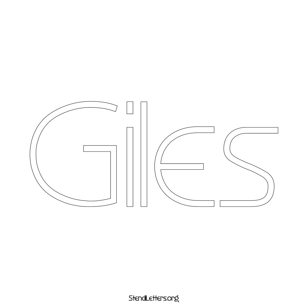 Giles name stencil in Simple Elegant Lettering