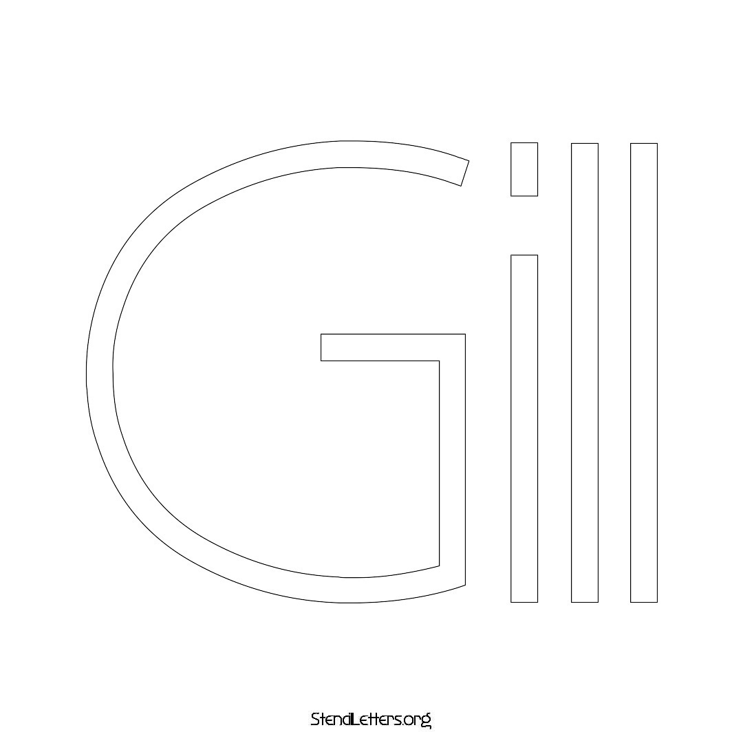 Gill name stencil in Simple Elegant Lettering