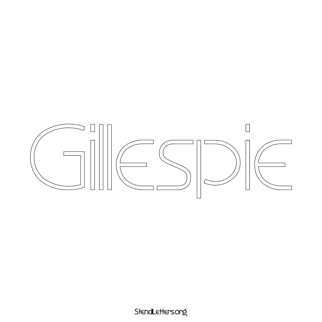 Gillespie name stencil in Simple Elegant Lettering