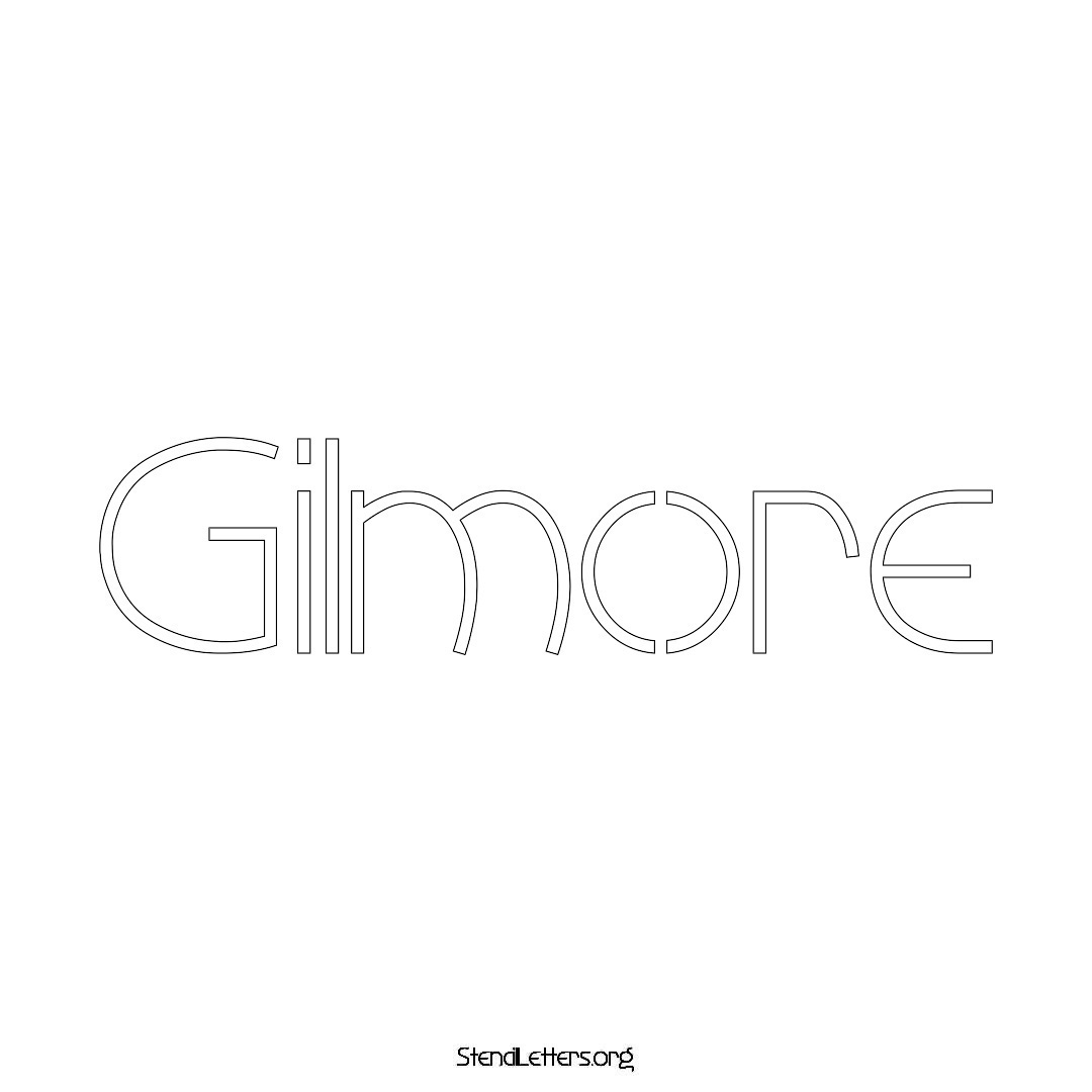 Gilmore name stencil in Simple Elegant Lettering