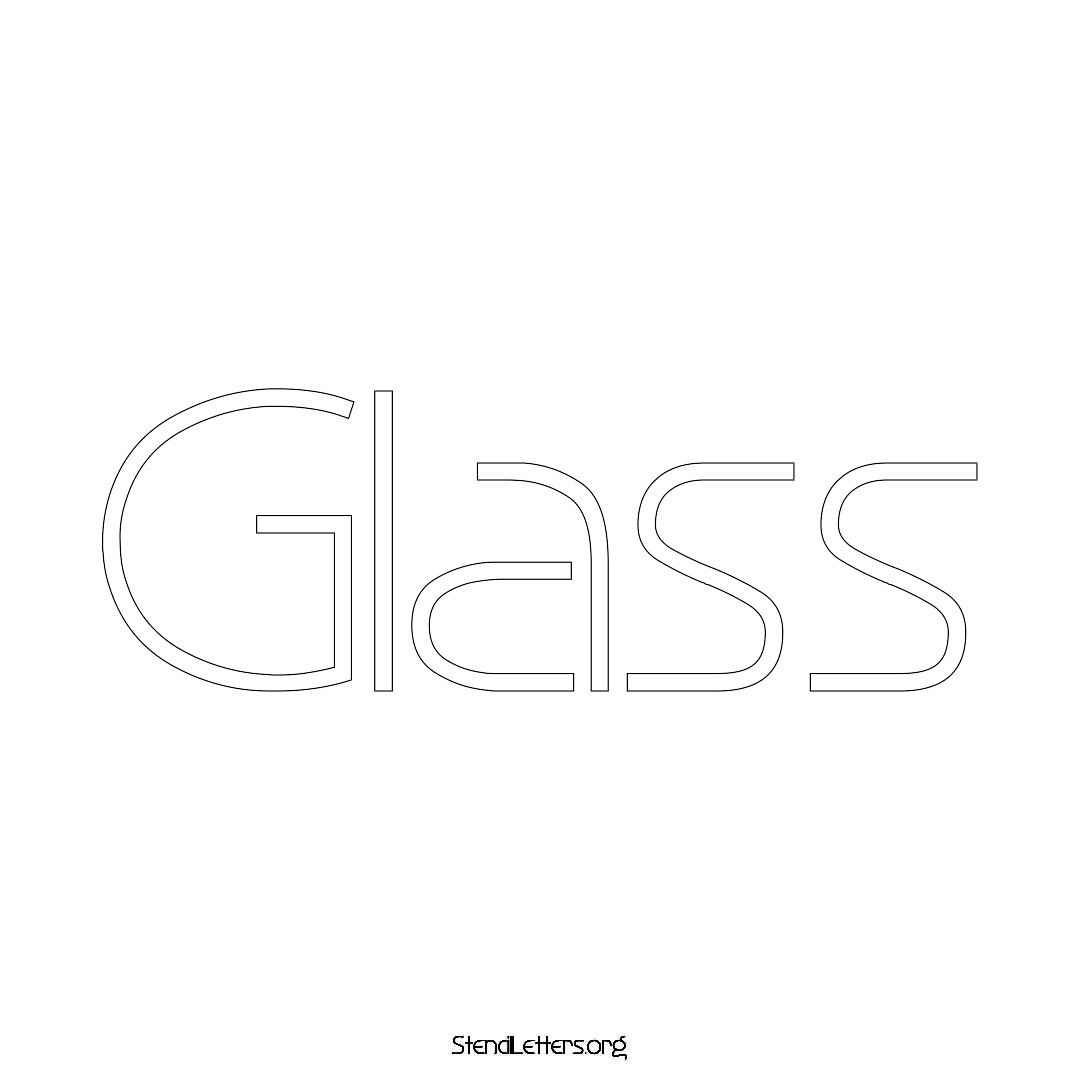 Glass name stencil in Simple Elegant Lettering