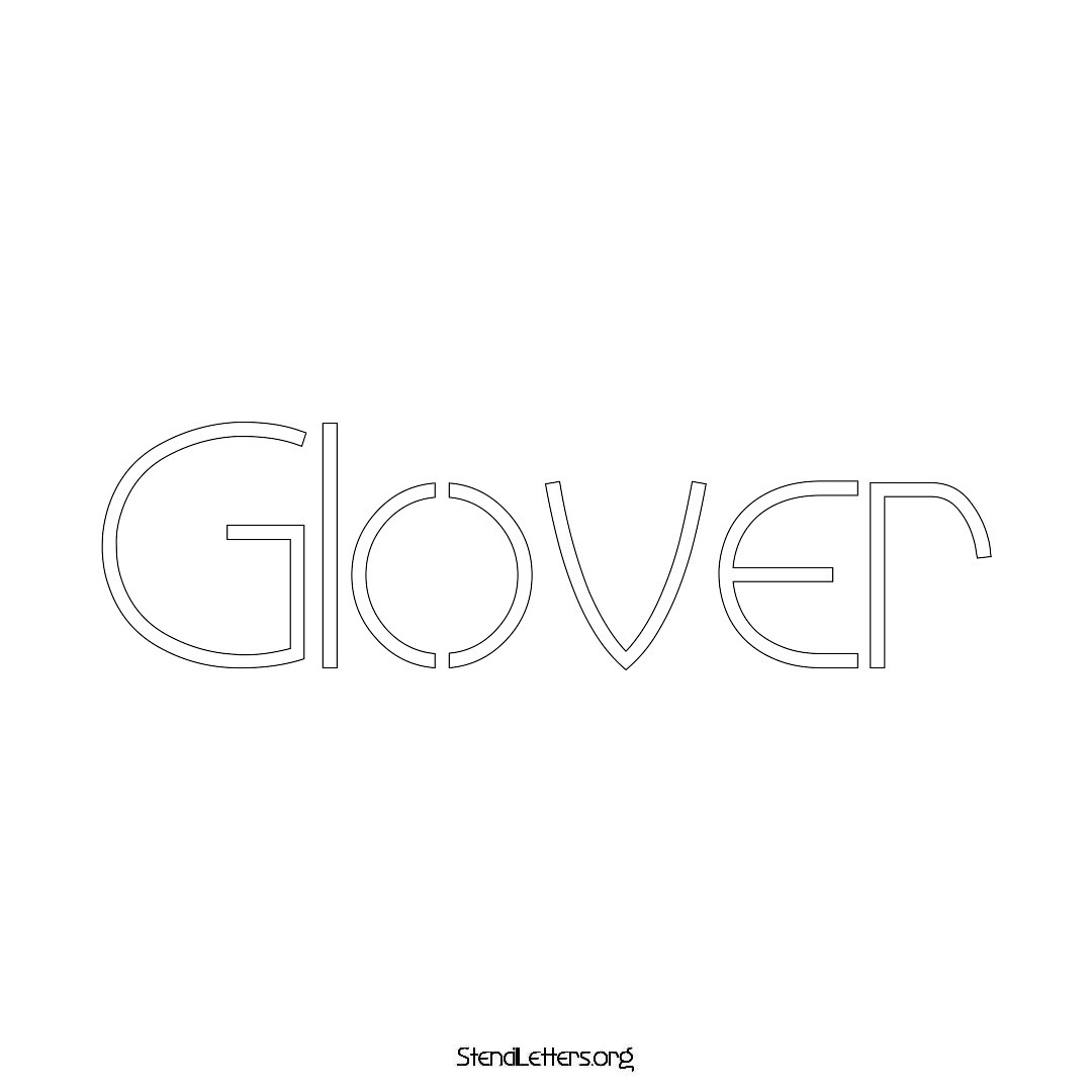 Glover name stencil in Simple Elegant Lettering