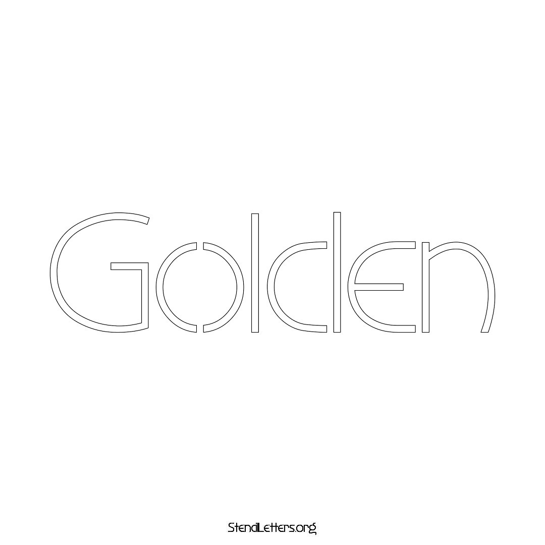 Golden name stencil in Simple Elegant Lettering