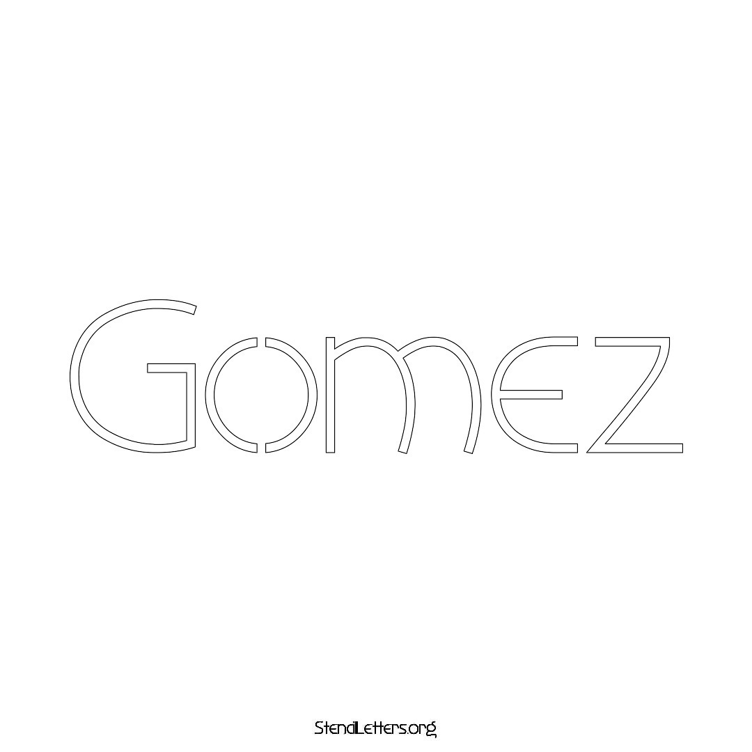 Gomez name stencil in Simple Elegant Lettering