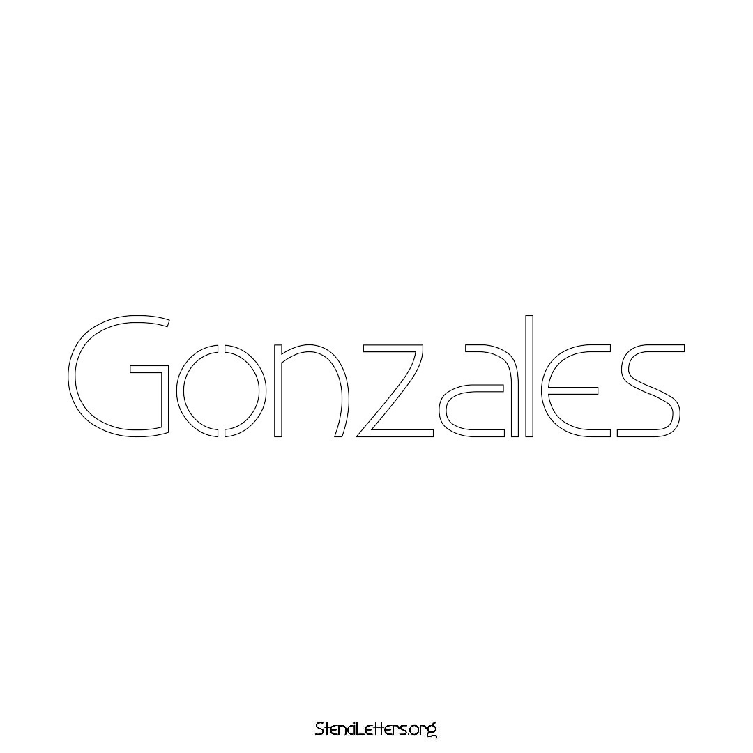 Gonzales name stencil in Simple Elegant Lettering