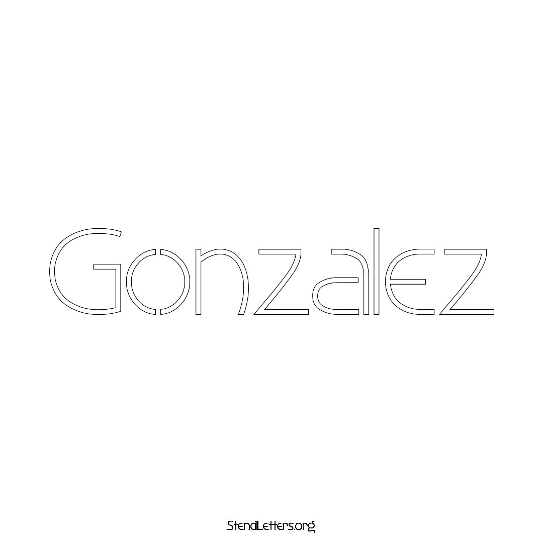 Gonzalez name stencil in Simple Elegant Lettering