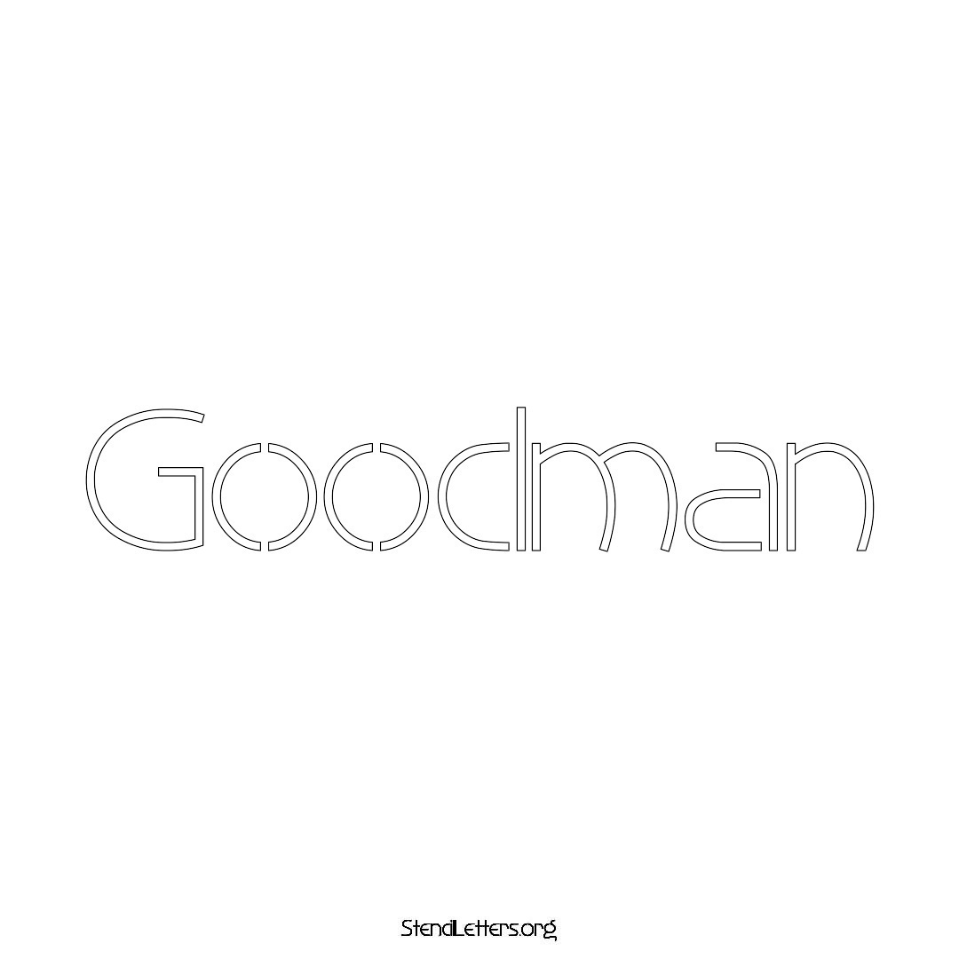 Goodman name stencil in Simple Elegant Lettering