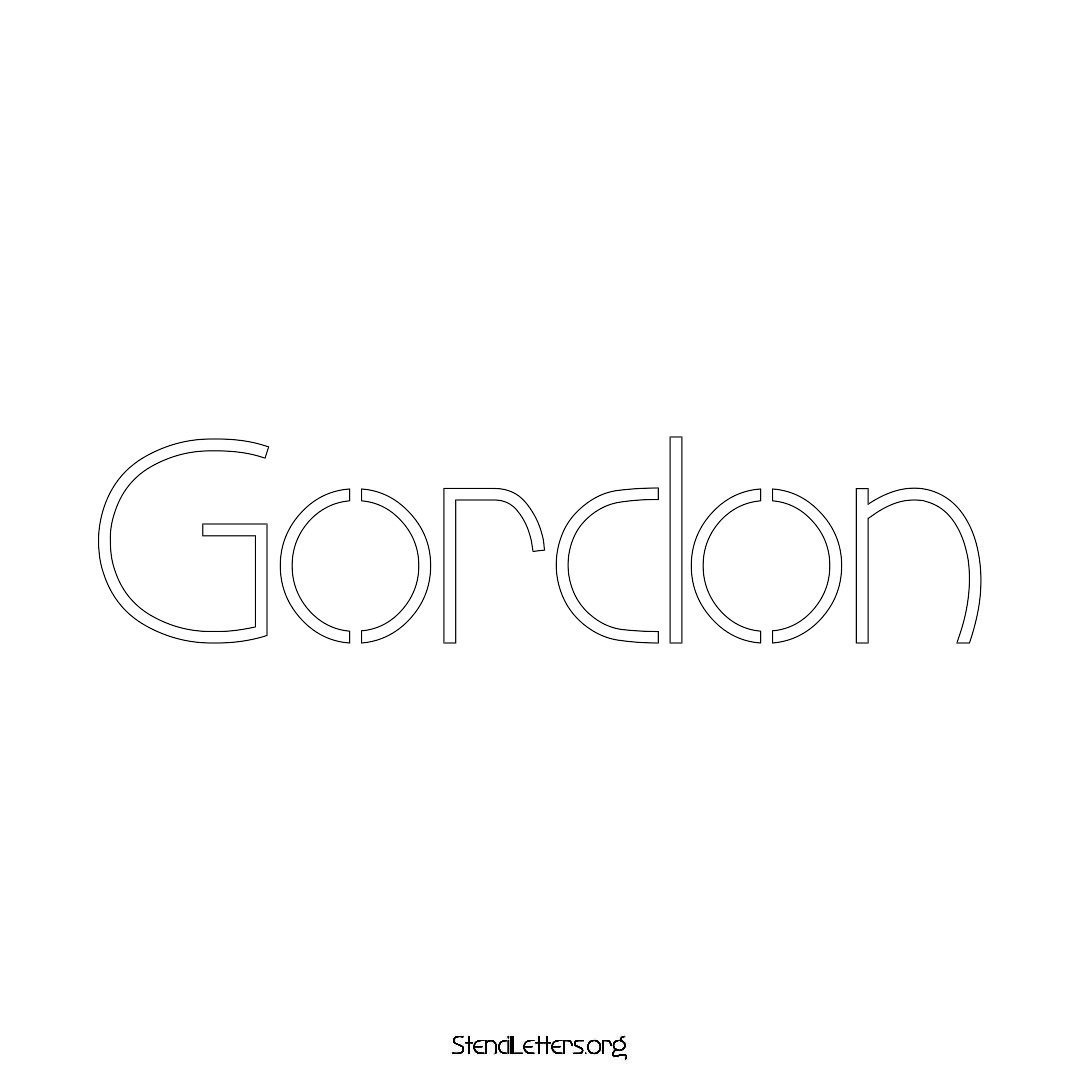 Gordon name stencil in Simple Elegant Lettering