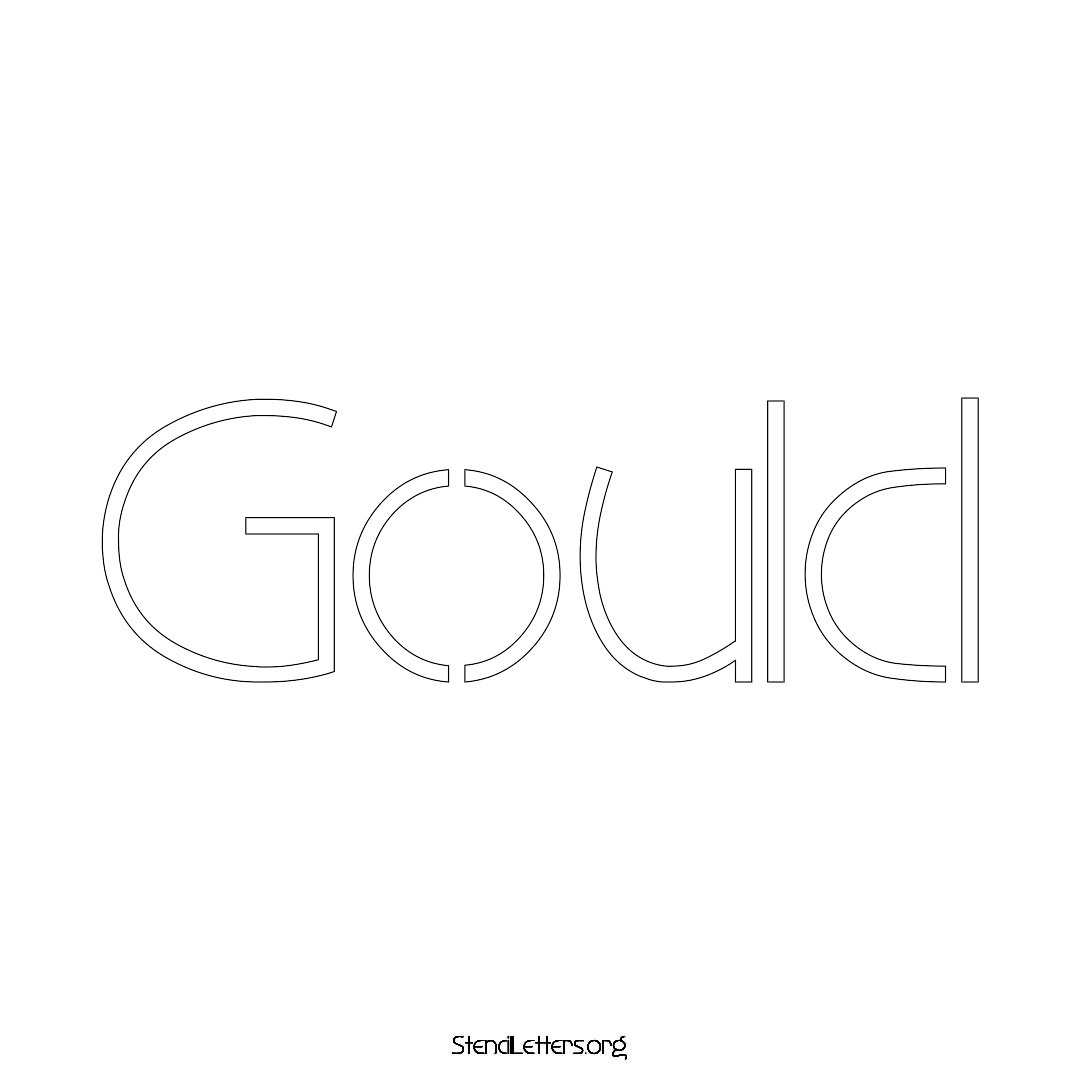 Gould name stencil in Simple Elegant Lettering