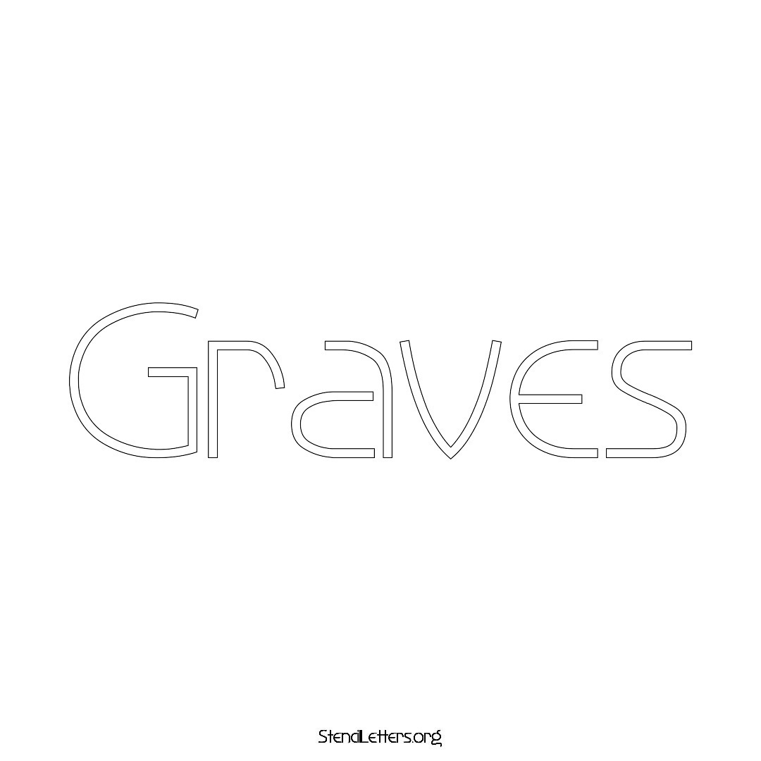 Graves name stencil in Simple Elegant Lettering