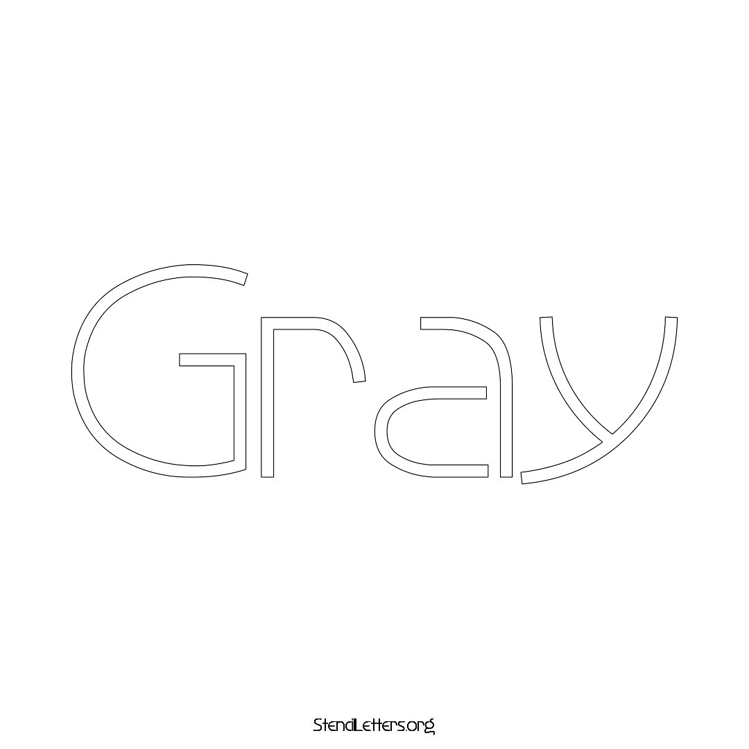 Gray name stencil in Simple Elegant Lettering