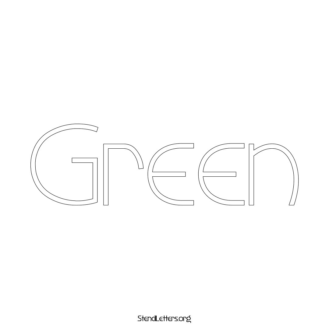 Green name stencil in Simple Elegant Lettering