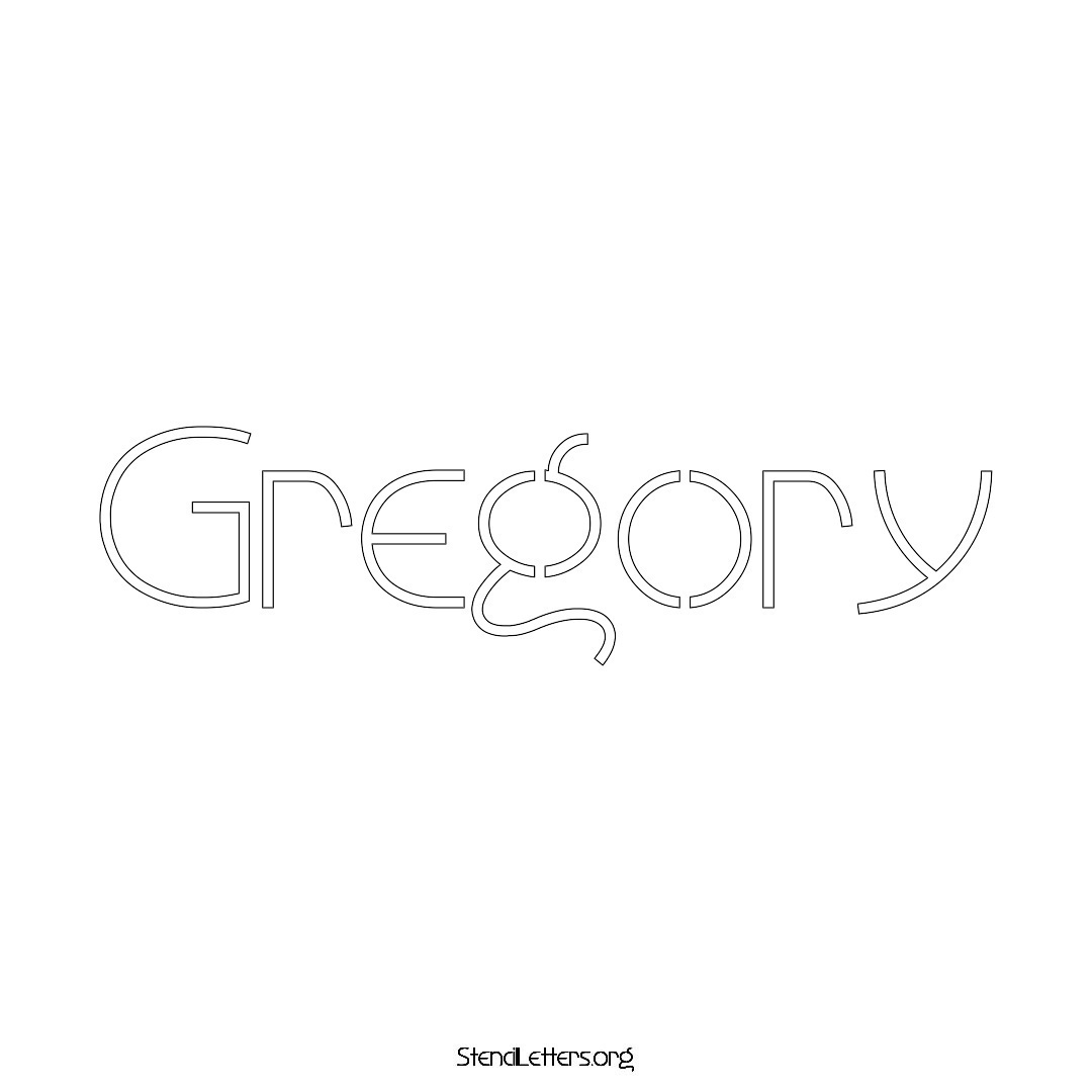 Gregory name stencil in Simple Elegant Lettering