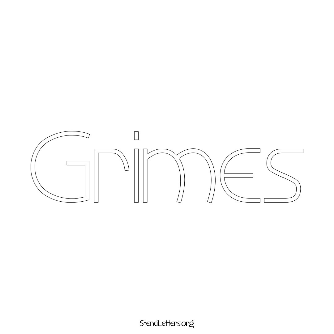 Grimes name stencil in Simple Elegant Lettering