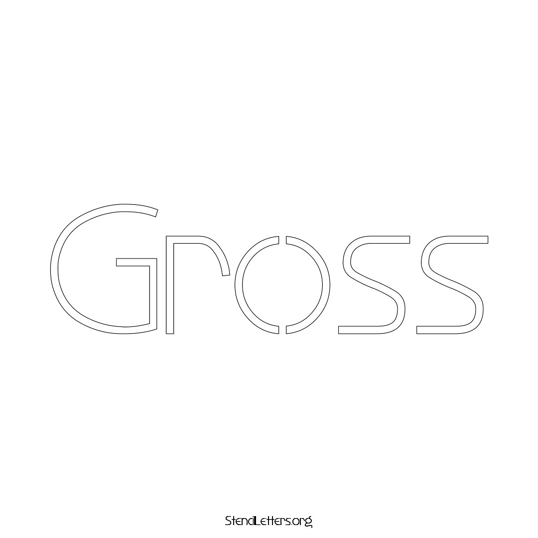 Gross name stencil in Simple Elegant Lettering