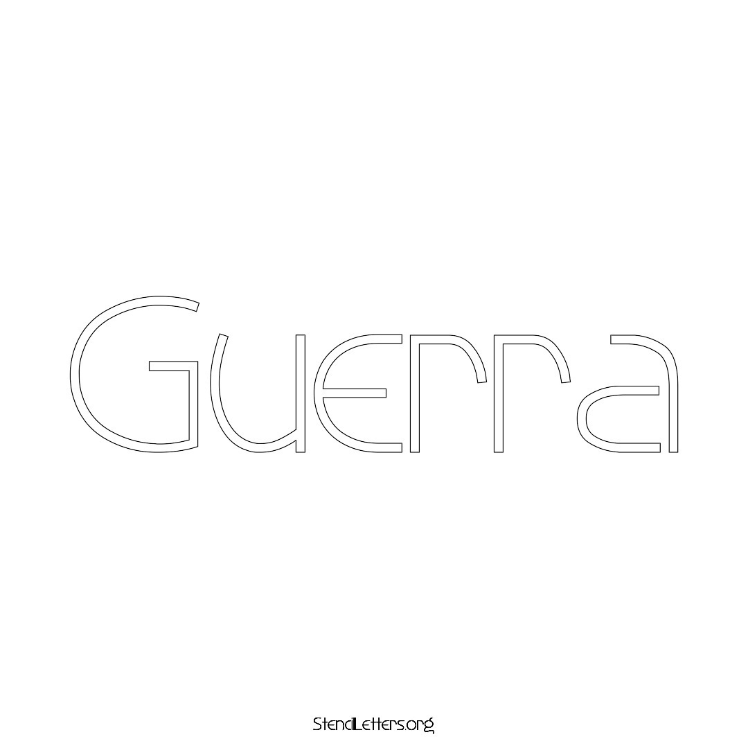 Guerra name stencil in Simple Elegant Lettering