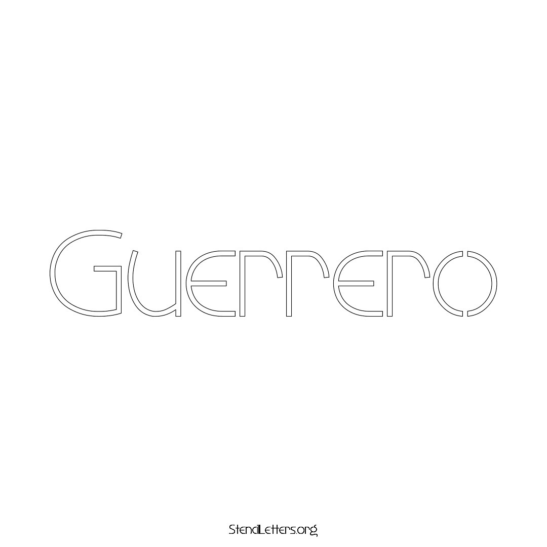 Guerrero name stencil in Simple Elegant Lettering