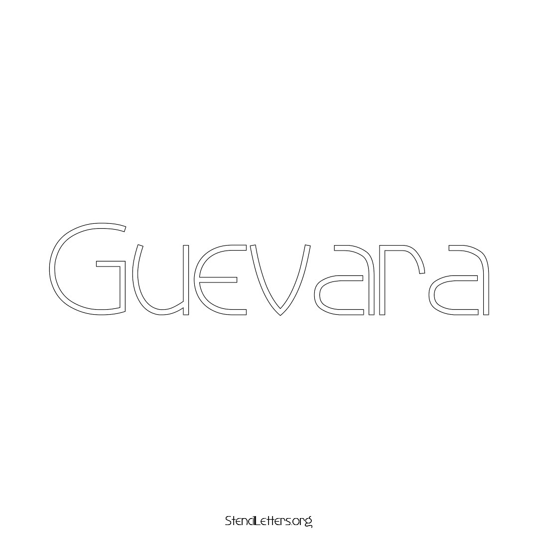 Guevara name stencil in Simple Elegant Lettering