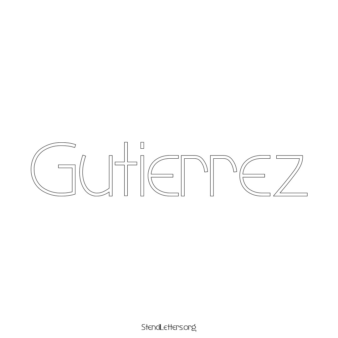 Gutierrez name stencil in Simple Elegant Lettering