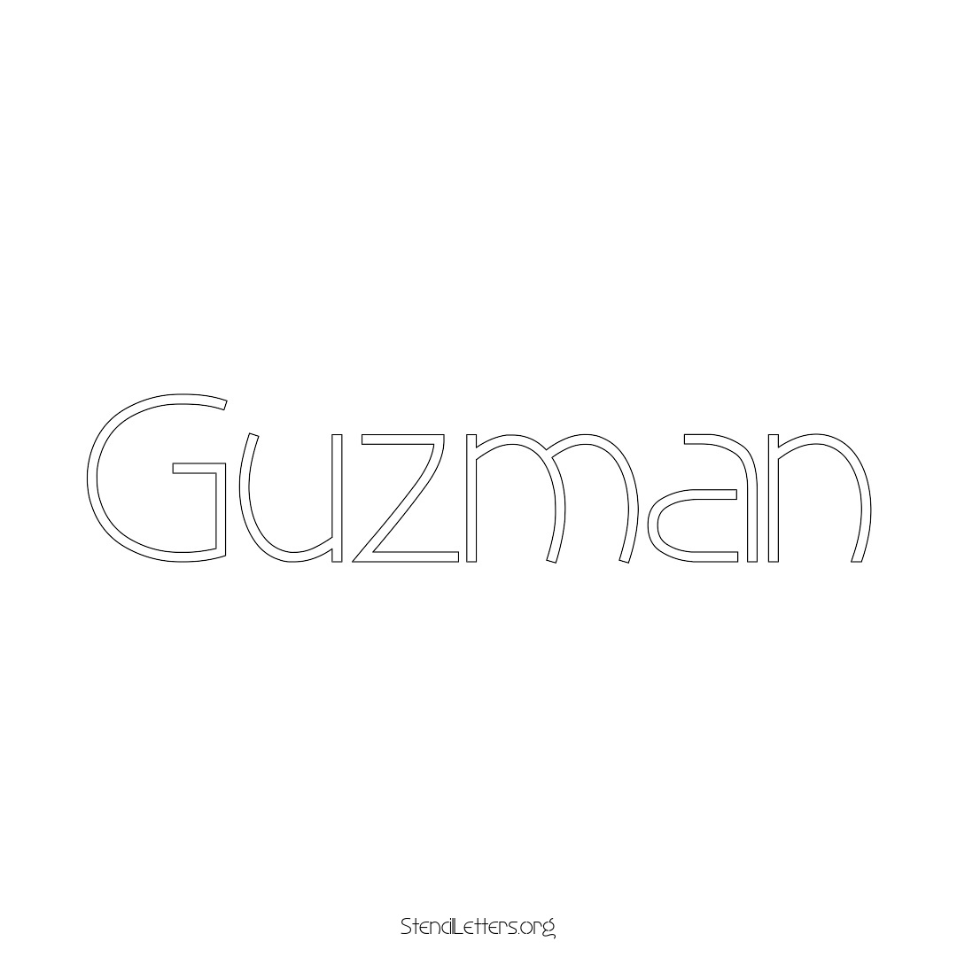 Guzman name stencil in Simple Elegant Lettering