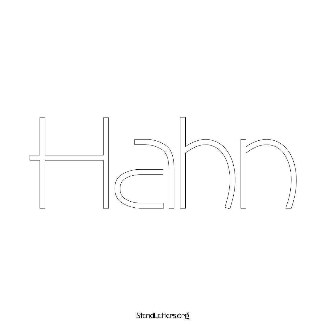 Hahn name stencil in Simple Elegant Lettering