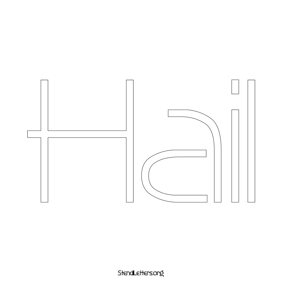 Hail name stencil in Simple Elegant Lettering