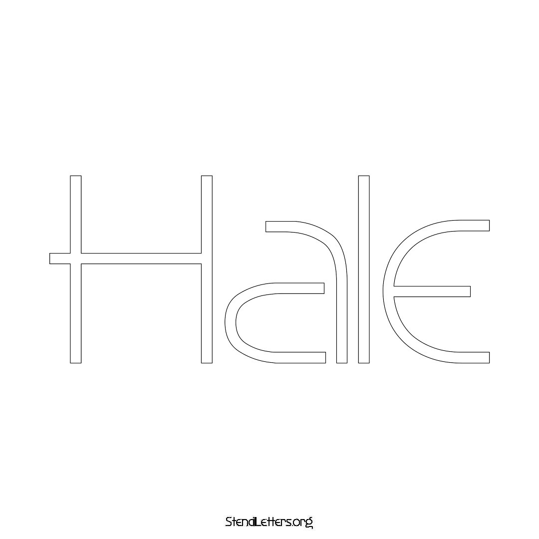 Hale name stencil in Simple Elegant Lettering