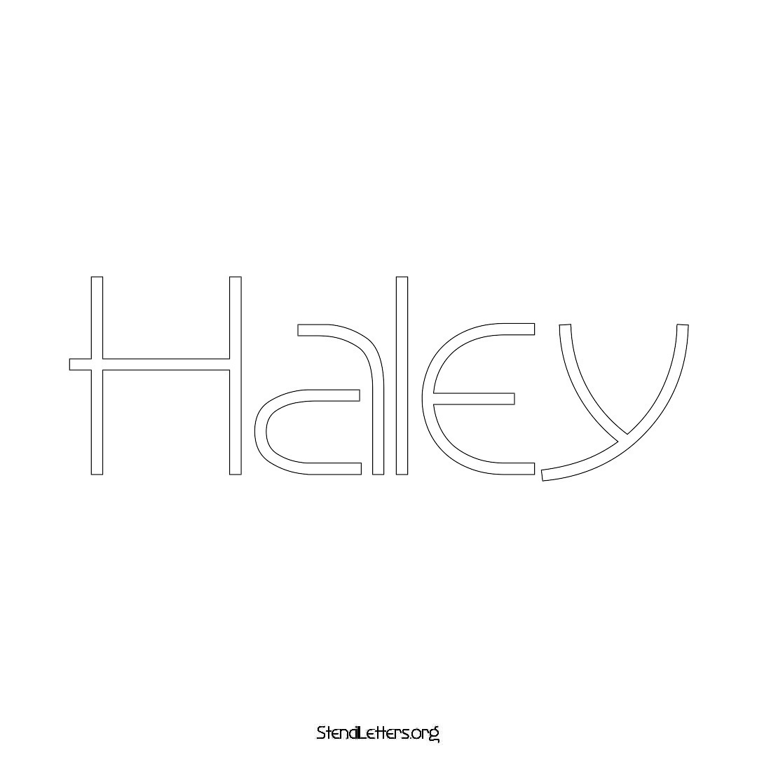 Haley name stencil in Simple Elegant Lettering