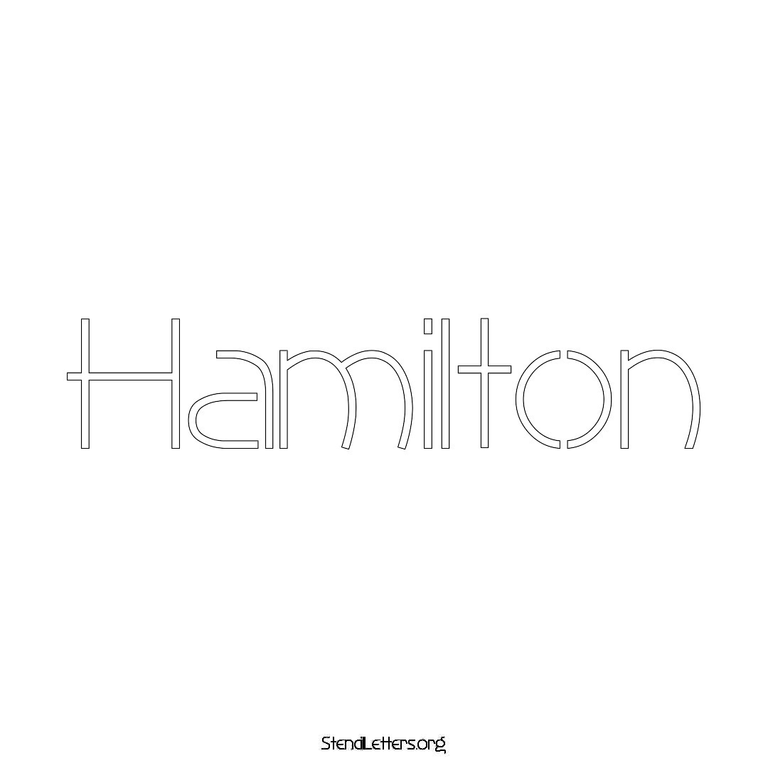 Hamilton name stencil in Simple Elegant Lettering