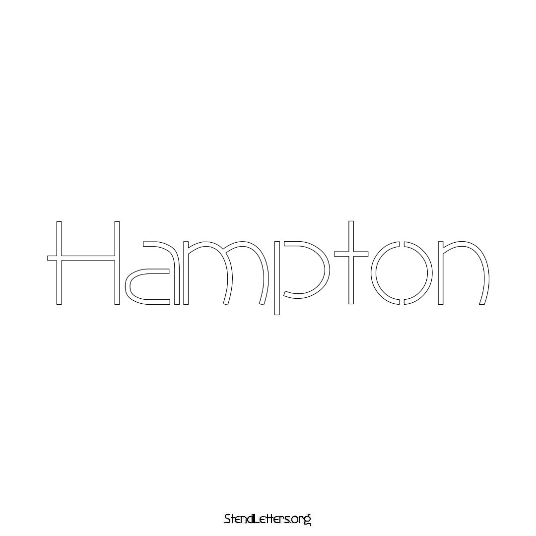 Hampton name stencil in Simple Elegant Lettering