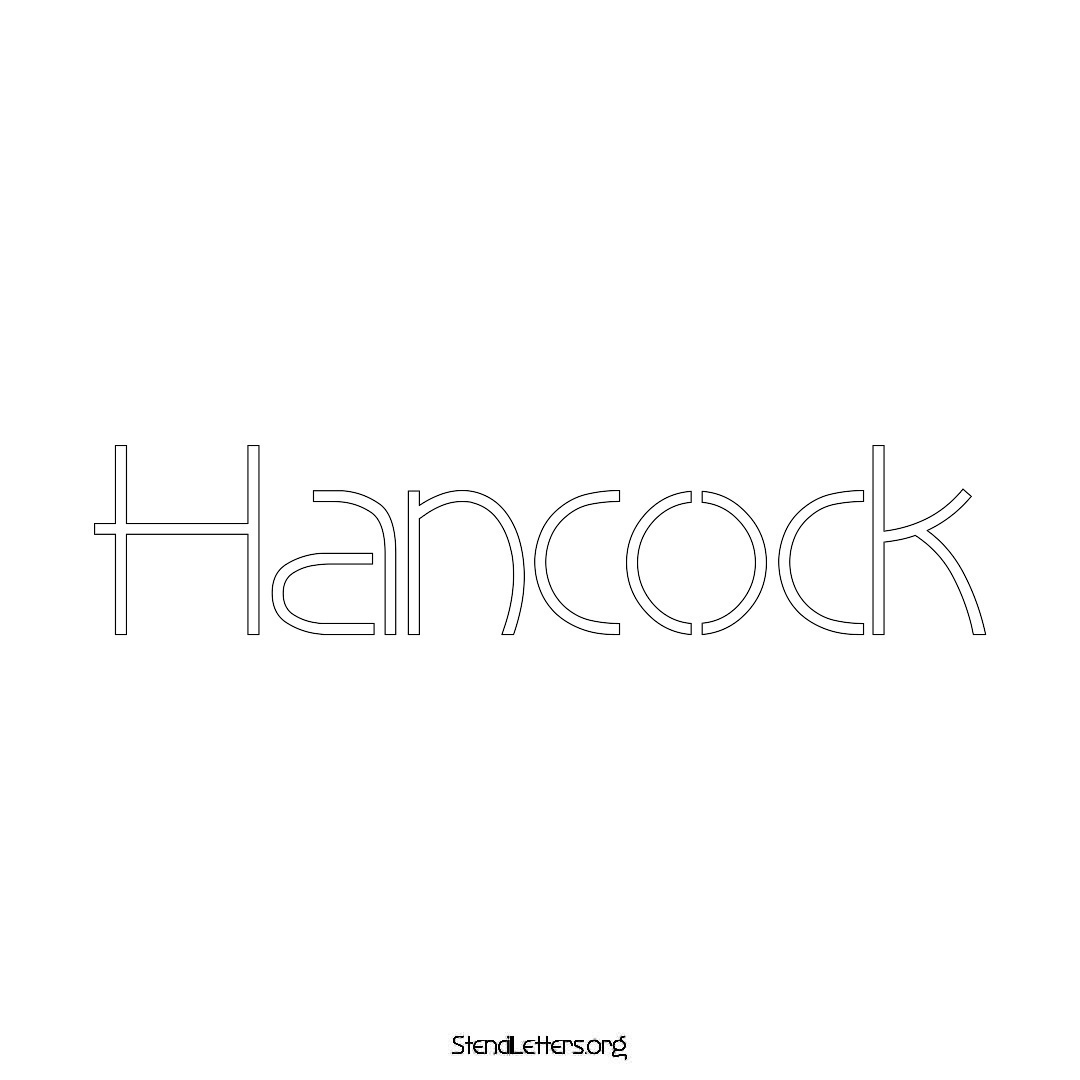 Hancock name stencil in Simple Elegant Lettering